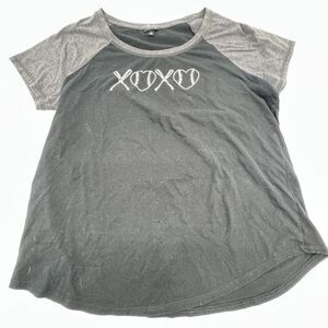 Torrid Baseball Tee Plus Size 0X Stretch Short Sleeve Casual Pullover Black